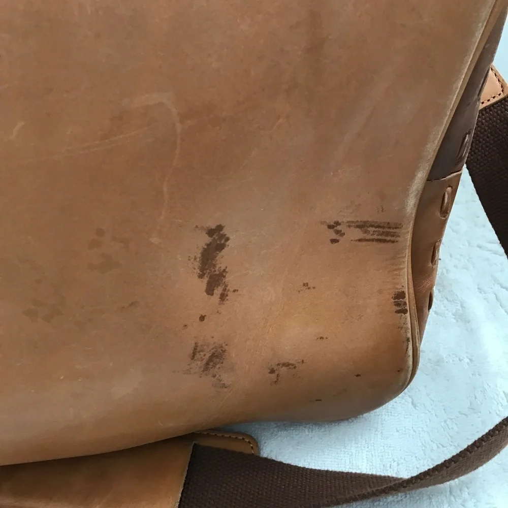 ZARA MENS LEATHER DUFFEL BAG TOO HANDLE CAMEL BROWN